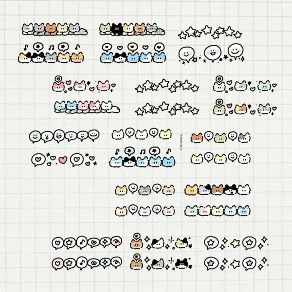 [BUNJANG] Dingdong Speech Bubble Deco Sticker (Matte Pearl) / 띵) 띵동 소심한고양이 말풍선데코