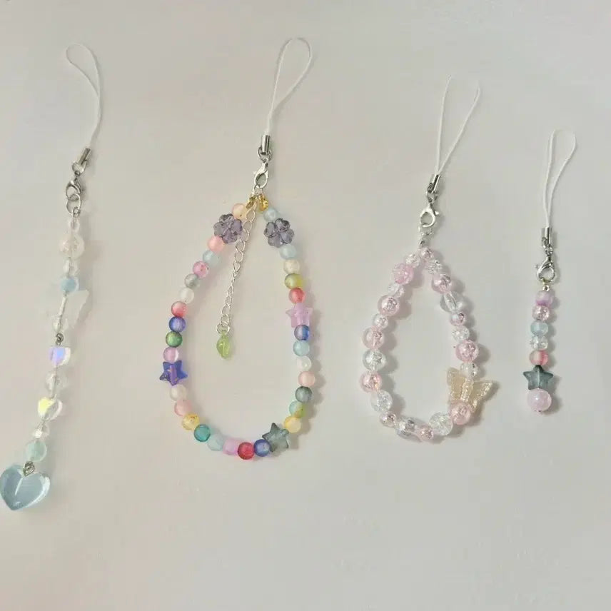 [BUNJANG] Colorful Beaded Strap Keychain / 알록달록 비즈 키링