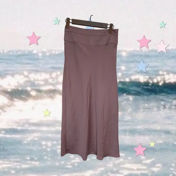 [BUNJANG] Free People Indie Pink Satin Long Skirt (US 6 / M) / [프리피플 / Free People] 인디핑크 새틴 롱 스커트 (US 6 / M) 페어리 보헤미안 오리엔탈