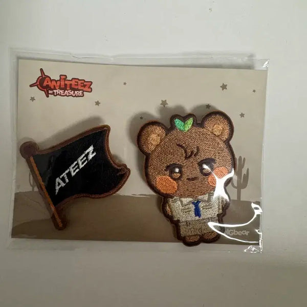 [BUNJANG] ATEEZ Aniteez Jongho Bear Wappen Set (Sealed) / 에이티즈 애니티즈 미개봉 쫑베어 와펜세트 양도합니다