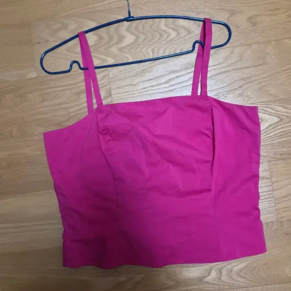[BUNJANG] Hot Pink Sleeveless Crop Top / 핫핑크 민소매 크롭 탑 55 66