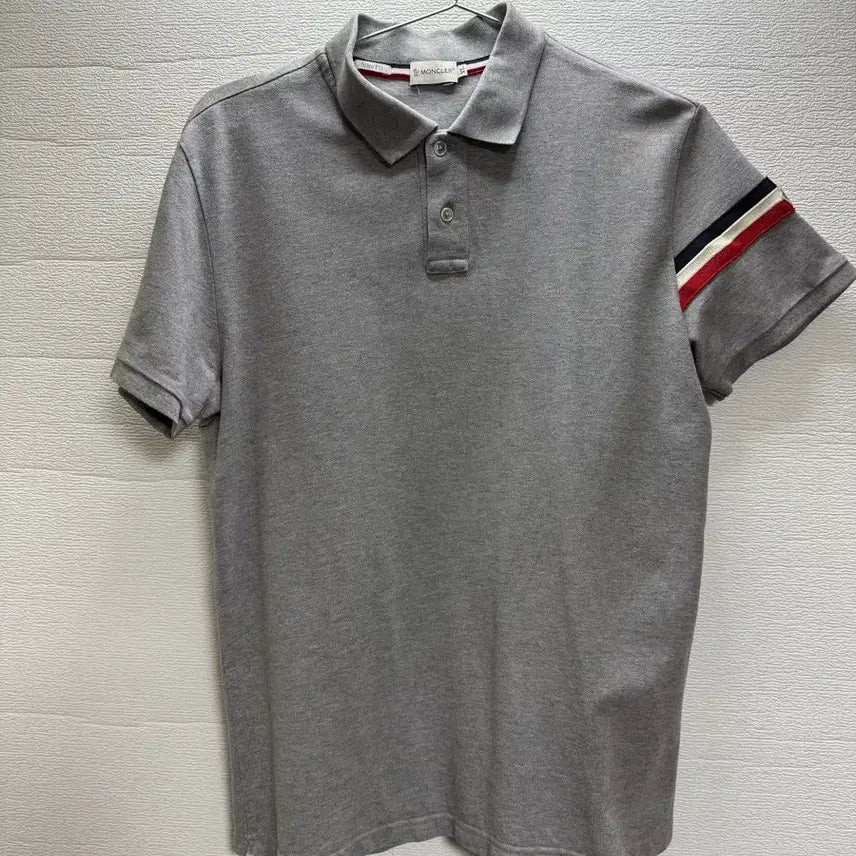 [BUNJANG] Moncler Gray Short Sleeve Polo Shirt / 몽클레어 반팔 카라티 그레이