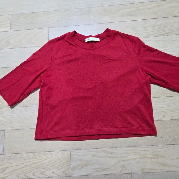 [BUNJANG] Wine Red Cropped T-Shirt / (착샷) 크롭티