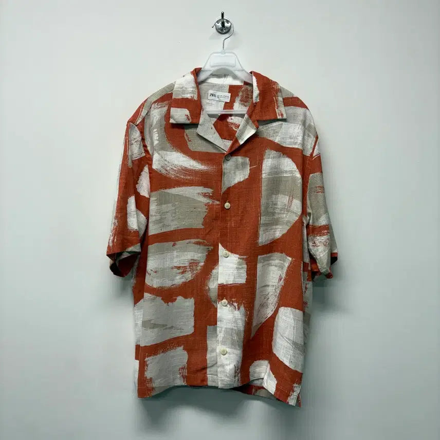 [BUNJANG] Zara Men's Pattern Short Sleeve Shirt - Size L / 자라 남성 반팔 셔츠 L