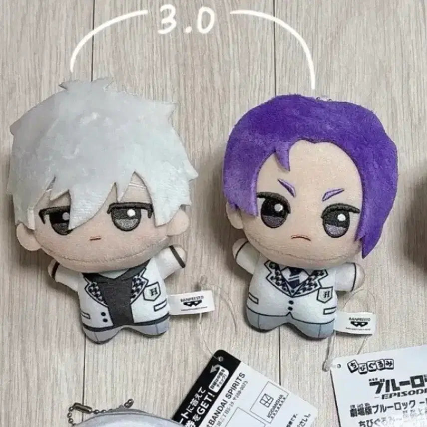 [BUNJANG] Blue Lock Nagi, Reo School Uniform Chibi Plush Doll Bundle Set / (일괄) 블루록 나기, 레오 하쿠호 교복 치비구루미 누이