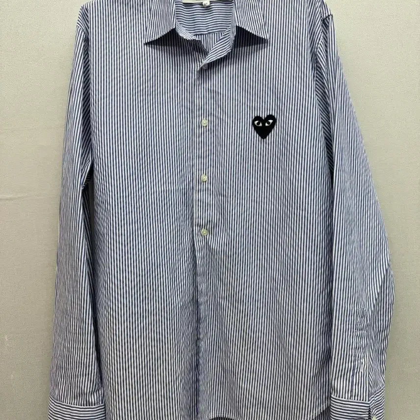 [BUNJANG] Comme des Garçons Play Black Heart Stripe Shirt XL / 꼼데가르송 블랙하트 스트라이프 셔츠 (105)