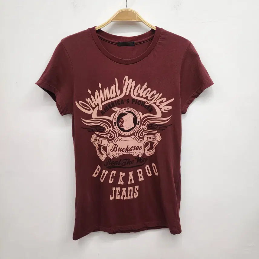 [BUNJANG] Buckaroo Women's T-Shirt Burgundy Size M/95 / 버커루 여성 티셔츠 95사이즈