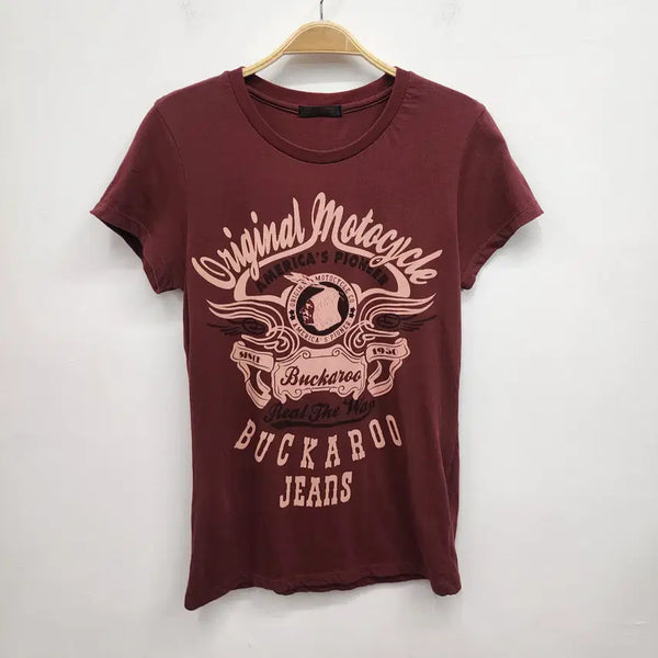 [BUNJANG] Buckaroo Women's T-Shirt Burgundy Size M/95 / 버커루 여성 티셔츠 95사이즈