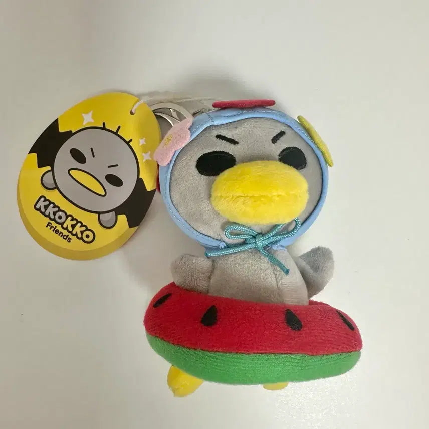 [BUNJANG] Annyeong Jadu Watermelon Tube Kkoki Doll Keychain / (새상품) 안녕자두야 수박 튜브 여름 꼬꼬 인형 키링