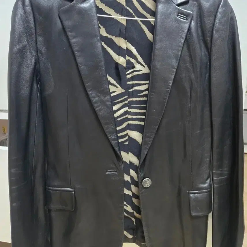 [BUNJANG] Obzee Black Lambskin Leather Jacket Size 85 / Obzee 블랙 양가죽 자켓 85