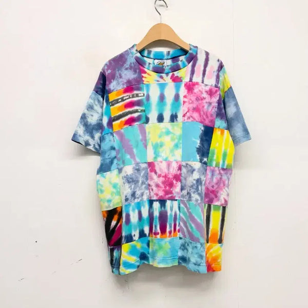 [BUNJANG] 90s USA EYE DYE Patchwork Tie-Dye T-Shirt / 90s USA EYE DYE 패치워크 타이다이 티셔츠