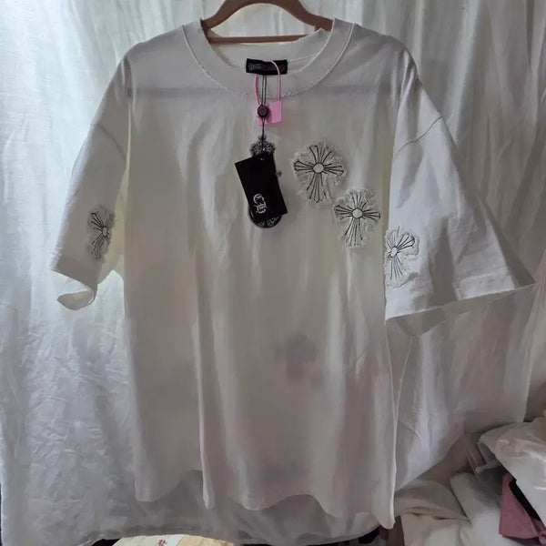 [BUNJANG] CH Cross Detail Cotton T-Shirt L / CH 십자가 디테일 면티 L