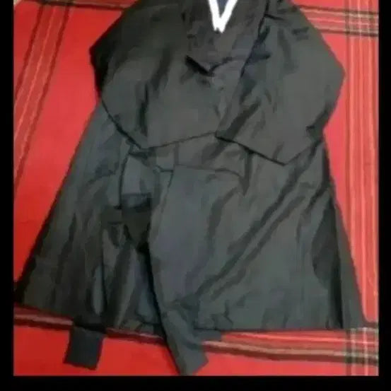 [BUNJANG] Men's Long Silk Magoja (Dark Navy) / 본견실크 남성 롱 마고자 (감곤색)