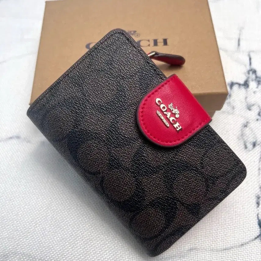 [BUNJANG] Coach Signature Pattern Medium Wallet / C0082 신형 여성용 중장지갑