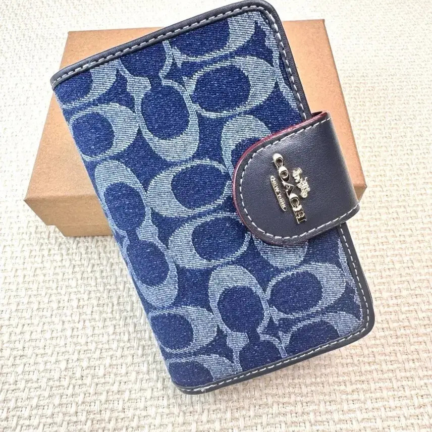 [BUNJANG] Coach Signature Monogram Denim Long Wallet / C0082 신형 여성용 중장지갑