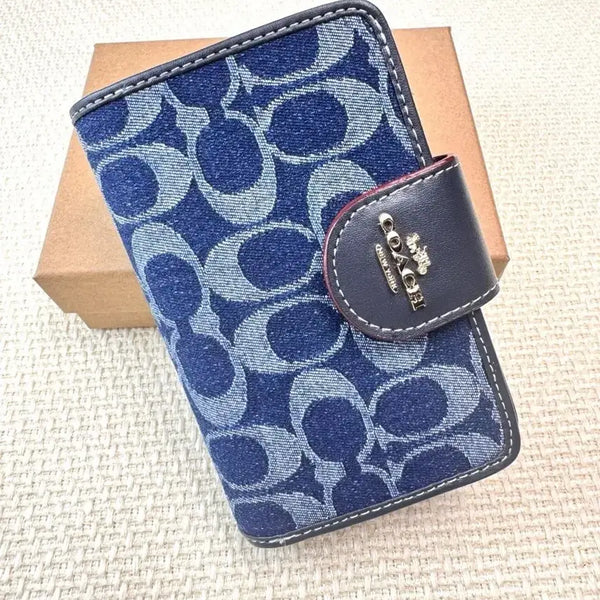 [BUNJANG] Coach Signature Monogram Denim Long Wallet / C0082 신형 여성용 중장지갑