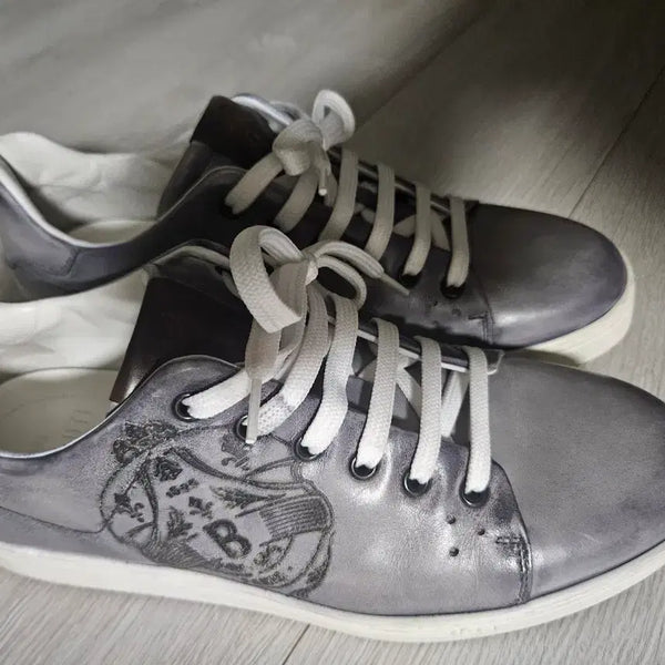 [BUNJANG] Berluti Men's Leather Sneakers Grey / 벨루티 남성 가죽 스니커즈 그레이