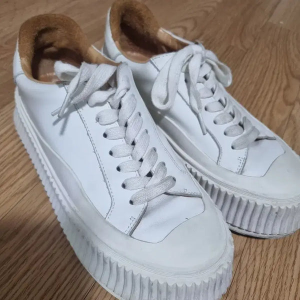 [BUNJANG] Jil Sander White Leather Platform Sneakers / 질샌더 화이트 레더 플랫폼 스니커즈(38)