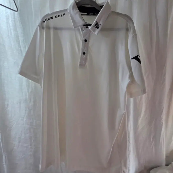 [BUNJANG] ANew Golf White Short-Sleeve Golf Wear Size L / ANew Golf 흰색 반팔 골프웨어 L