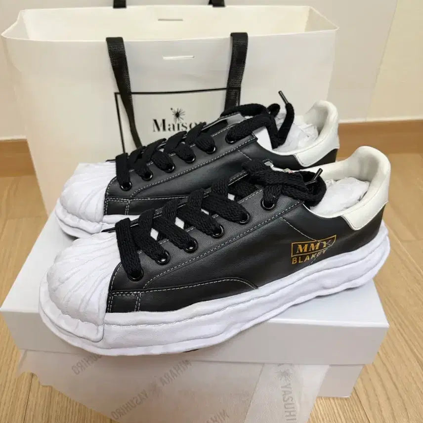 [BUNJANG] Mihara Yasuhiro Blakey Leather Sneakers Black / [45] 미하라 야스히로 블레이키 레더 블랙 새상품