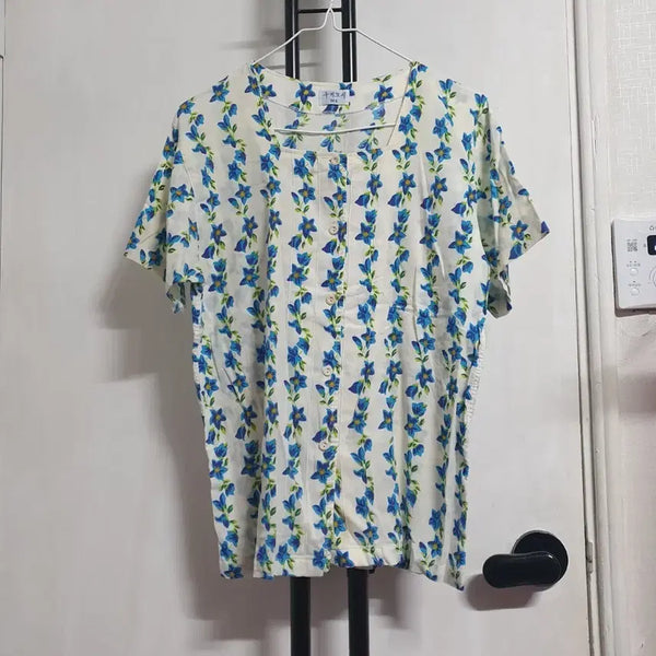 [BUNJANG] Uri Moshi Women's Half-Sleeve Shirt Floral Pattern / 우리모시 여성66 반팔셔츠 플라워