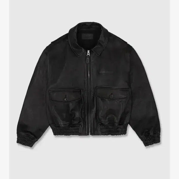 [BUNJANG] Urbanic 30 A-2 Leather Jacket Black / 얼바닉30 A-2 가죽자켓 블랙색상