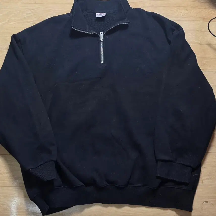 [BUNJANG] Athleisure Lab Sporty Half-Zip Sweatshirt Black 2XL / 2XL.105.애슬레저 랩 스포티 앤 반집업 맨투맨 블랙 .공용