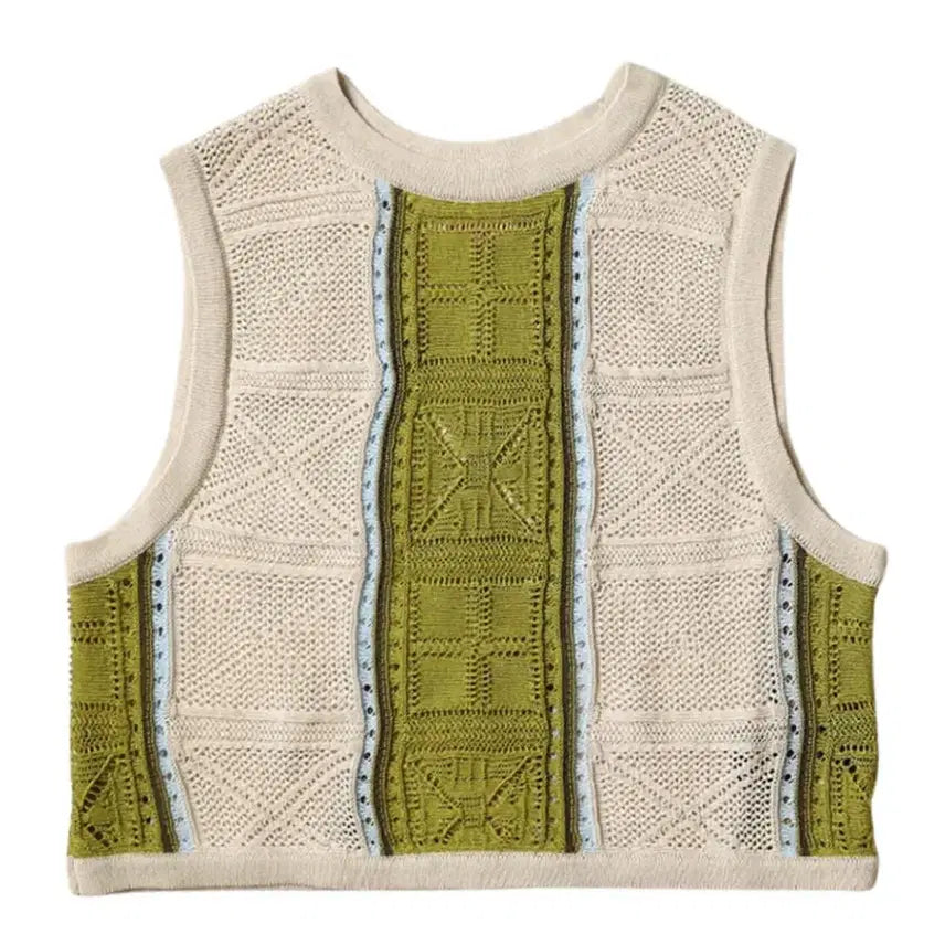 [BUNJANG] Kapital 12G Crochet Bustier Beige / 캐피탈 12G 크로셰 니트 뷔스티에 베이지