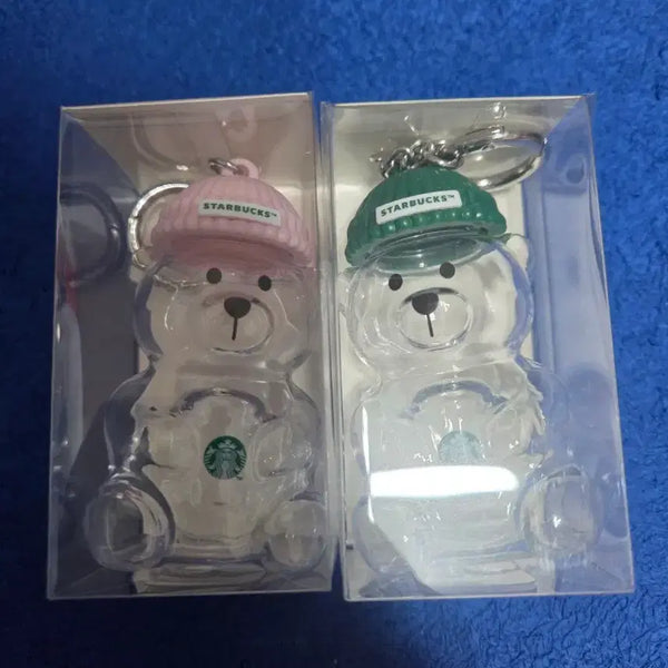 [BUNJANG] Starbucks Bearista Keychain Set (Pink/Green) / 스타벅스 베어리스타 키링 2개 세트 (핑크/그린)