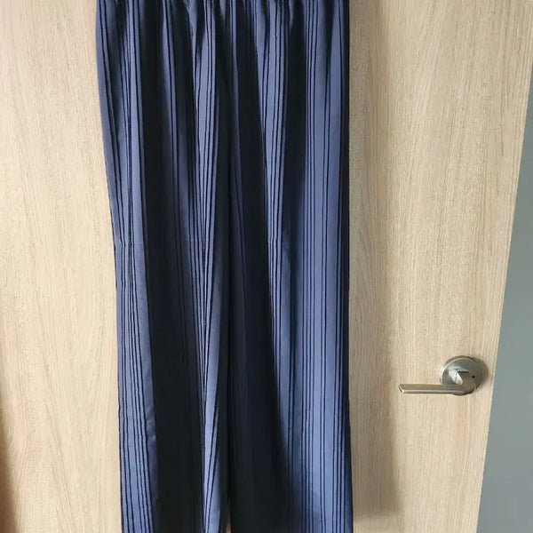 [BUNJANG] ANSICH Navy Pleated Wide Pants / 안치크 네이비 플리츠 와이드 팬츠