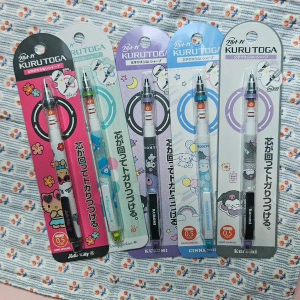 [BUNJANG] Sanrio Characters (Hello Kitty, Kuromi, Hangyodon, Cinnamoroll) Kurutoga Mechanical Pencil / 산리오 키티 쿠로미 한교동 시나모롤 쿠루토가
