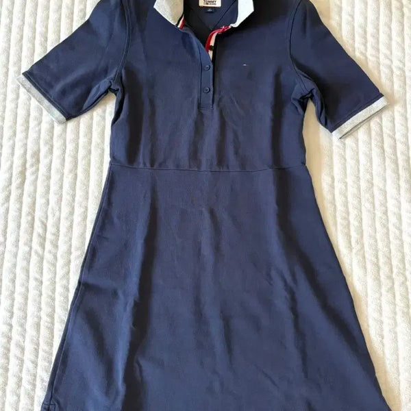 [BUNJANG] Tommy Hilfiger Tommy Jeans Navy Short Sleeve Pique Dress / 타미힐피거 타미진 원피스
