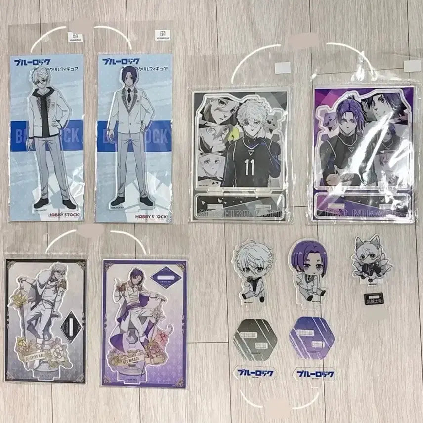 [BUNJANG] Blue Lock Nagi & Reo Acrylic Stand Bundle Set (Opened) / (일괄) 블루록 나기, 레오 아크릴 스탠드