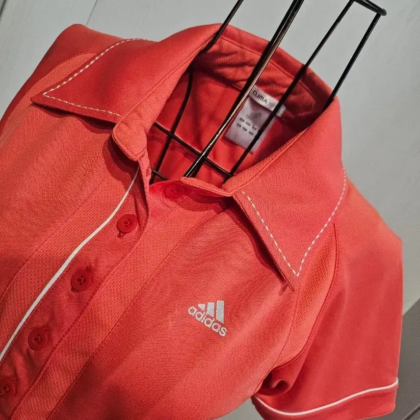 [BUNJANG] Adidas Orange Short Sleeve Polo T-Shirt / 아디다스 반팔 카라티 오렌지색