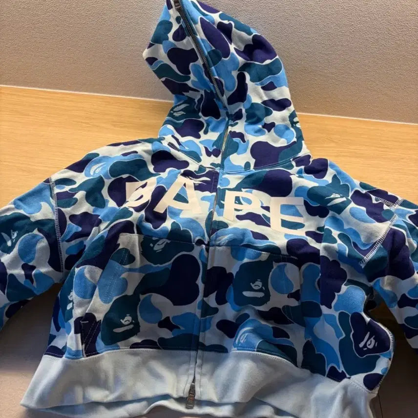 [BUNJANG] BAPE ABC Camo Full Zip Hoodie Blue / 새상품 (W)베이프 ABC 카모 풀집 후드 블루