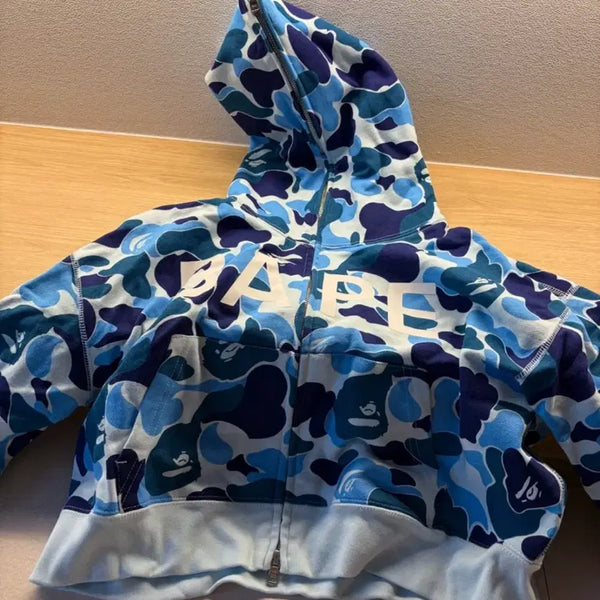 [BUNJANG] BAPE ABC Camo Full Zip Hoodie Blue / 새상품 (W)베이프 ABC 카모 풀집 후드 블루