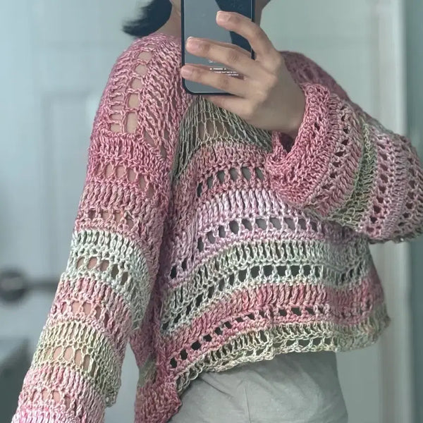 [BUNJANG] Handmade Crochet Crop Knit Top / 핸드메이드 크로셰 크롭니트탑