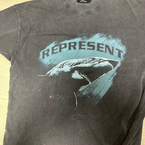 [BUNJANG] Represent Shark Short Sleeve T-Shirt (M) / [M(105)/1회착] 리프레젠트(리프리젠트) 샤크 반팔