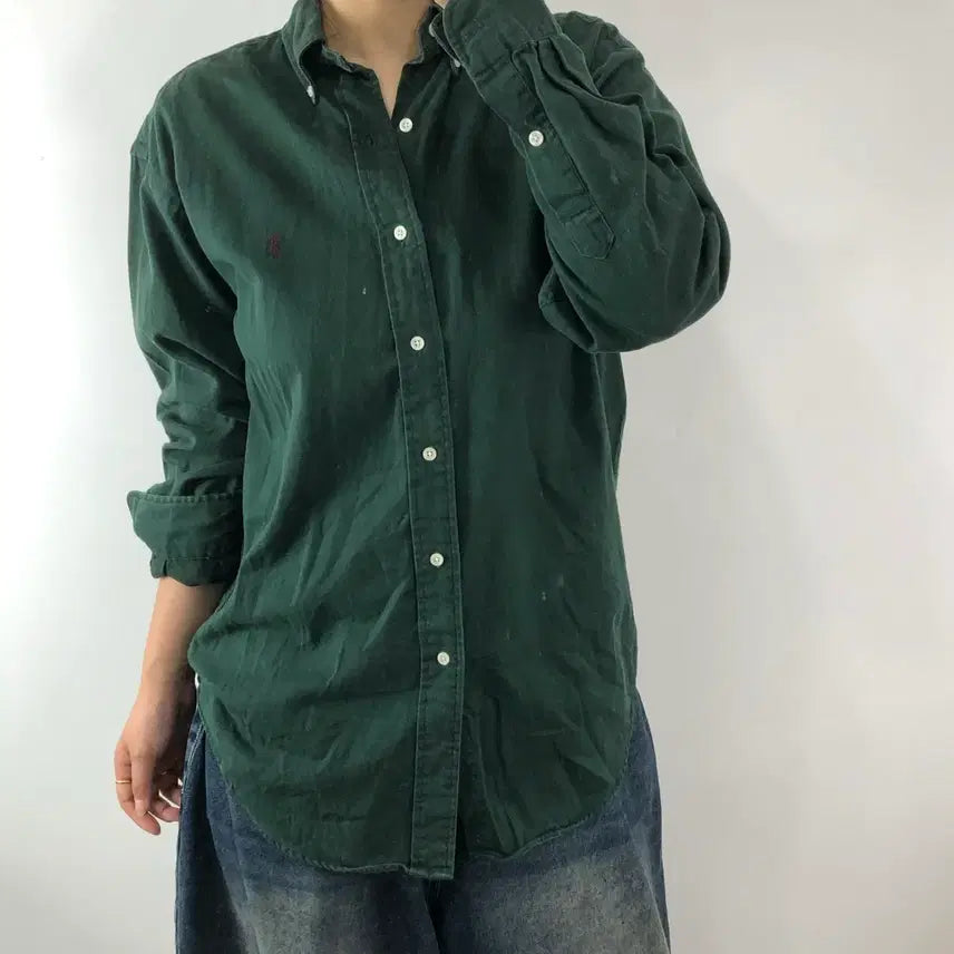 [BUNJANG] Ralph Lauren Khaki Blayer Cotton Shirt / [S] 랄프로렌 카키 블레이어 코튼 셔츠