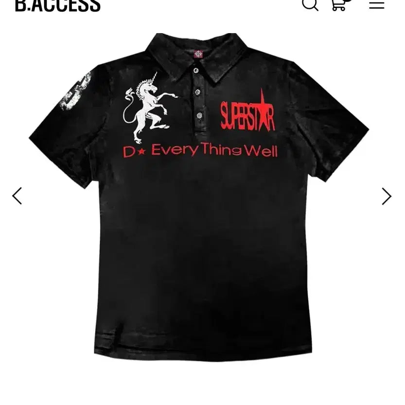 [BUNJANG] B.Access Unicorn Embroidery Polo T-Shirt (L) / 비엑세스 Unicorn Embroidery Polo T-Shirt L 새상품