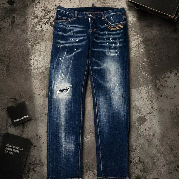 [BUNJANG] DSQUARED2 Washed & Damaged Skinny Cropped Jeans / 디스퀘어드2 DSQUARED2 청바지 데님 스키니 크롭진 워싱 데미지