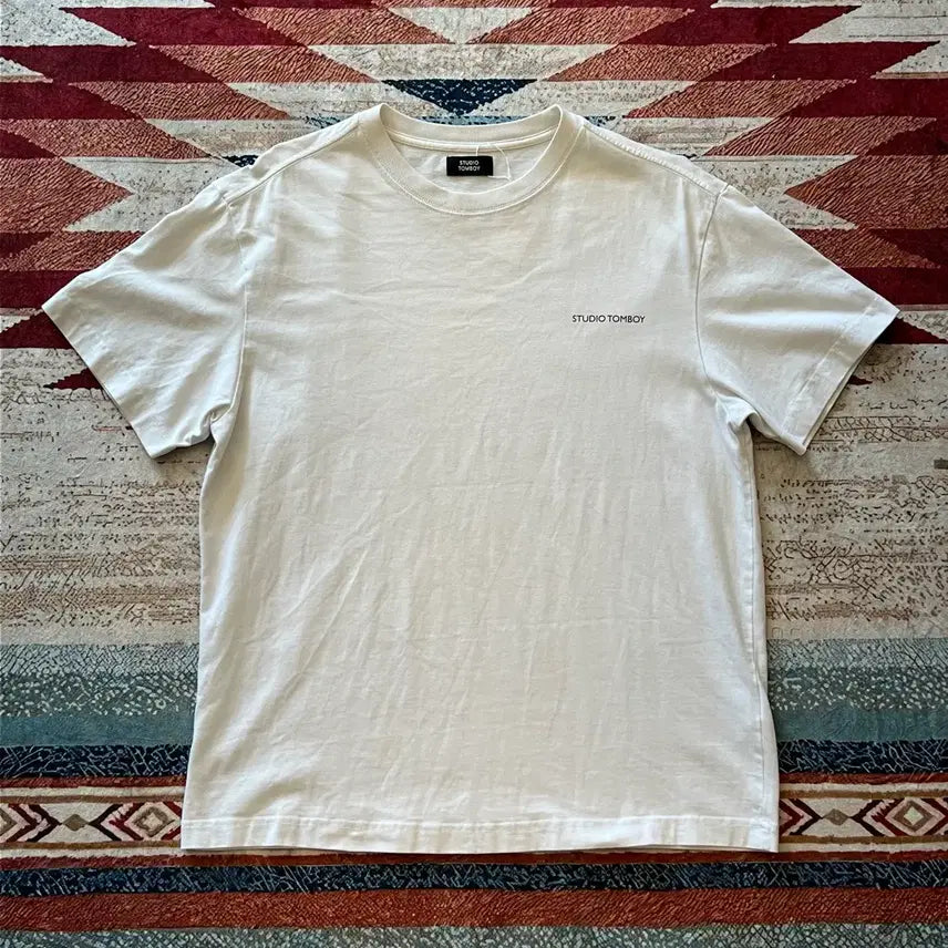 [BUNJANG] STUDIO TOMBOY Women's Logo Short Sleeve T-Shirt White FREE / 스튜디오 톰보이 여성 로고 반팔 티셔츠 [화이트] FREE