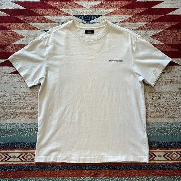 [BUNJANG] STUDIO TOMBOY Women's Logo Short Sleeve T-Shirt White FREE / 스튜디오 톰보이 여성 로고 반팔 티셔츠 [화이트] FREE