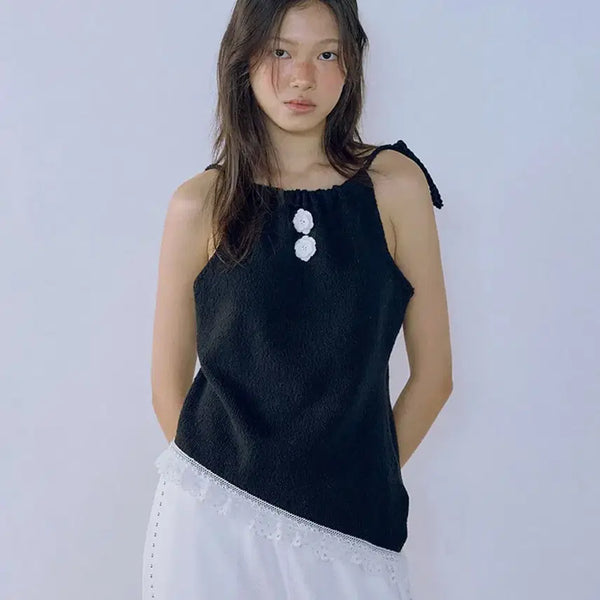 [BUNJANG] Hocus Pocus Cotton Flower Loop Top / 호쿠스포쿠스 코튼 플라워 루프 탑