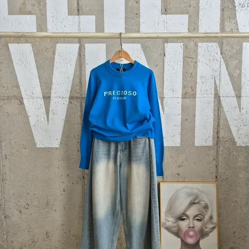 [BUNJANG] The Edge Preciouso Knit Sweatshirt / 더엣지 프레시오소 니트맨투맨(SB1