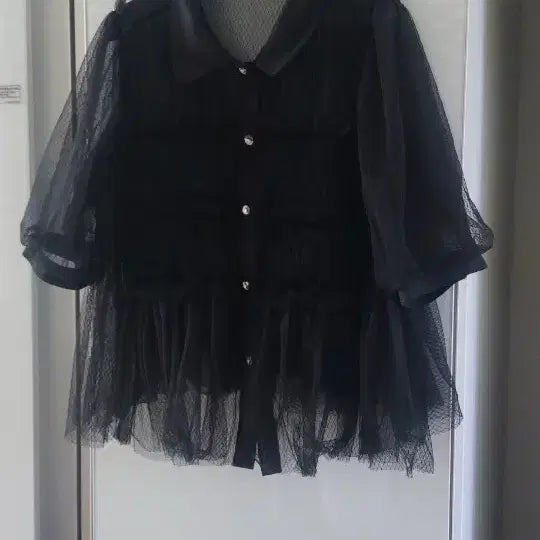 [BUNJANG] Johnny Has No Jazz Black See-Through Blouse / 쟈니해잇째즈 블랙시스루블라우스