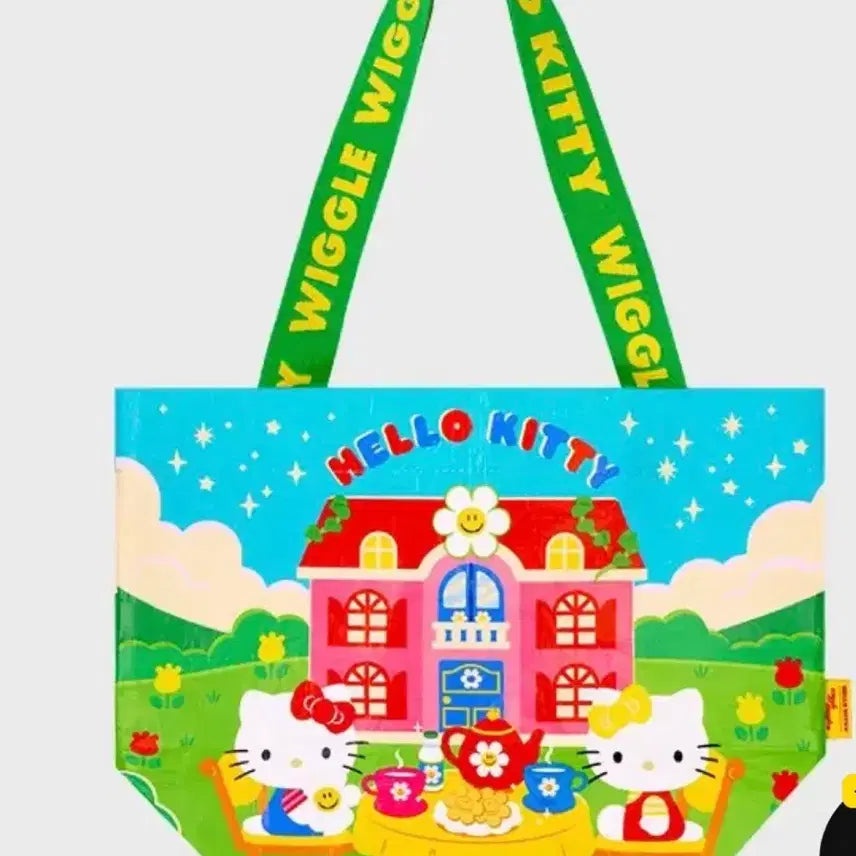 [BUNJANG] Hello Kitty x Wiggly Wiggly Reusable Shopper Bag (S) / 헬로키티 위글위글 리유저블 쇼퍼백(S)새상품