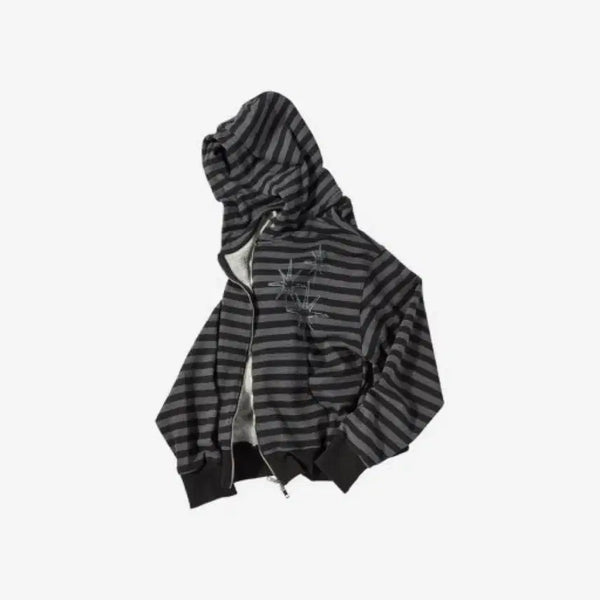 [BUNJANG] UNTITLED SEOUL Starry Night Stripe Hoodie Zip-Up Riku / 언타이틀 서울 스태리나잇 스트라이프 후드집업 리쿠 손민수