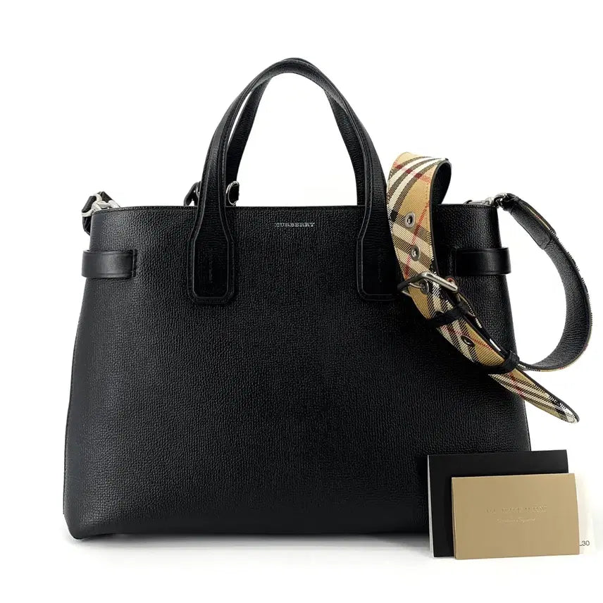 [BUNJANG] Burberry Check Banner Bag Black / 버버리 체크 배너백 블랙