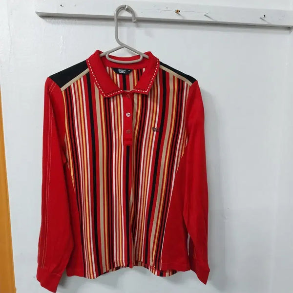 [BUNJANG] Superior Women's Striped Collar T-Shirt Size 90 / 슈페리어 여성90 긴팔